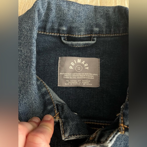 Primary Girls Denim Jacket Classic Wash - Size 12 - Picture 3 of 5